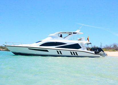 Ferry on Floreana Island.